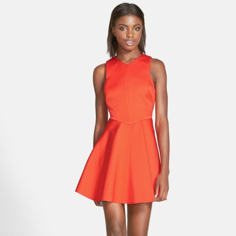 C/MEO Collective Don't Stop Orange Skater Dress S